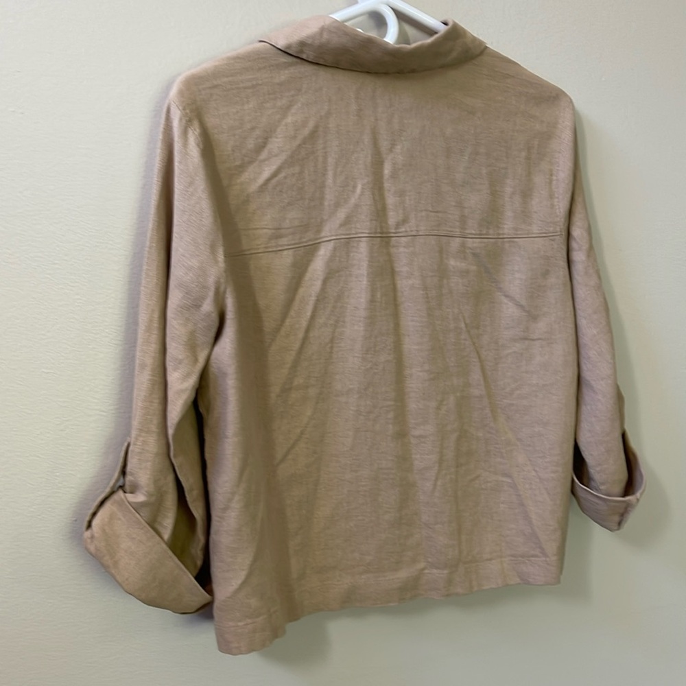 Michael Kors Linen Blend 3/4 Cuff Sleeve Blouse Sz S - Picture 8 of 12